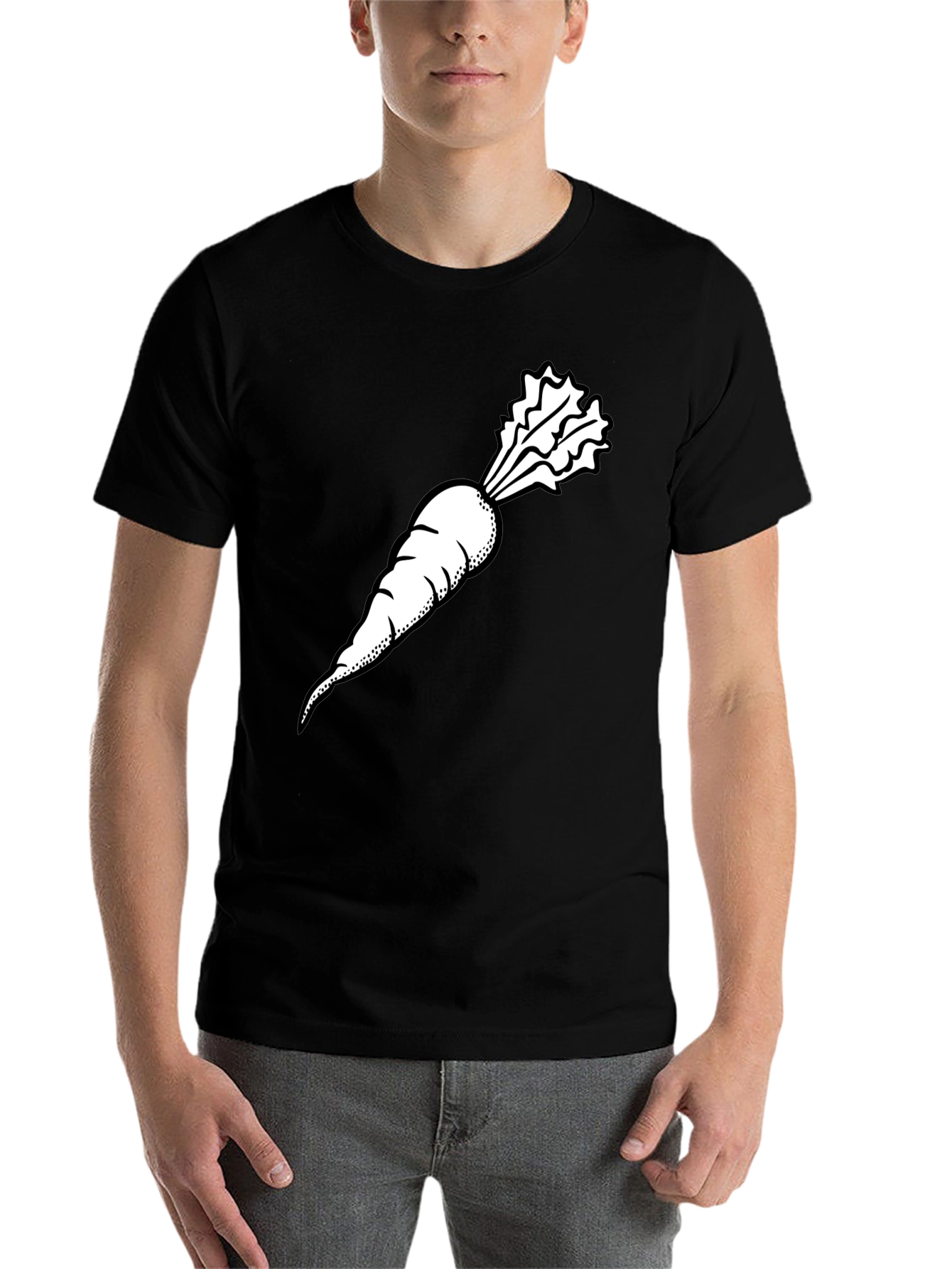 Carrot Graphic Tee - Black Casual Style