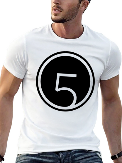 Number 5 Circle Graphic Tee - Stylish Menswear