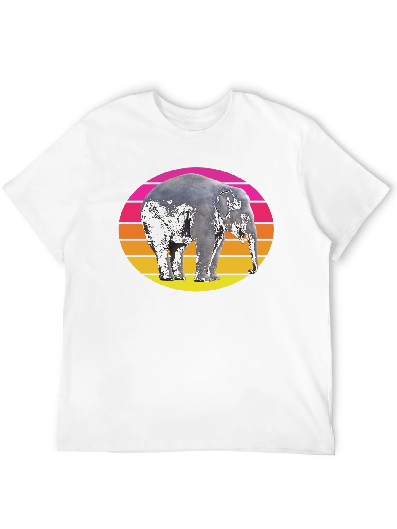 Retro Elephant Sunset Graphic T-Shirt