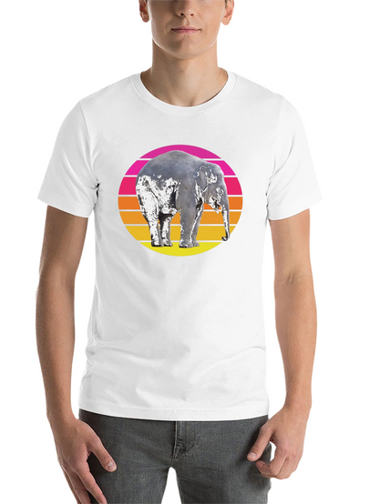 Retro Elephant Sunset Graphic T-Shirt