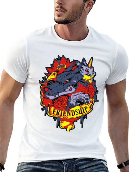 Friendship Wolf and Unicorn Graphic Tee