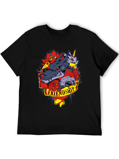 Friendship Wolf and Unicorn Graphic Tee