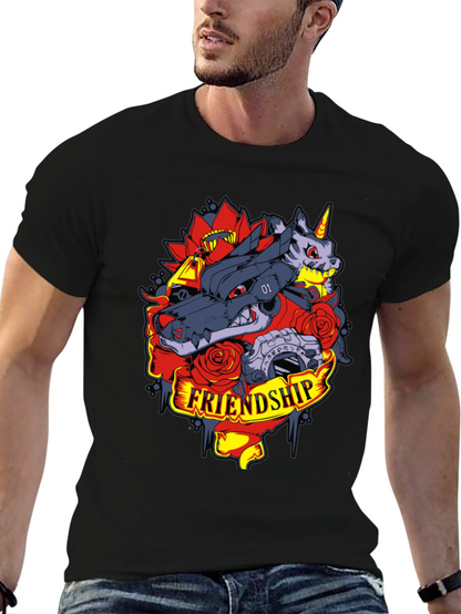 Friendship Wolf and Unicorn Graphic Tee