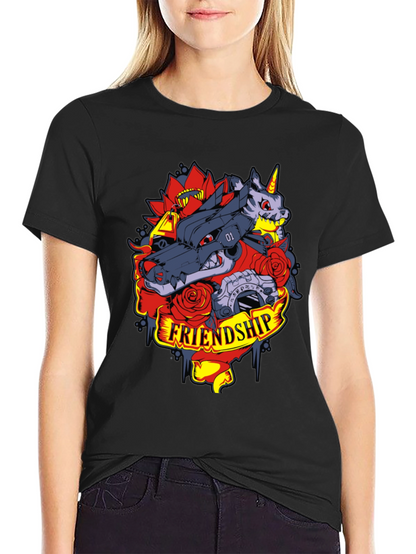 Friendship Wolf and Unicorn Graphic Tee