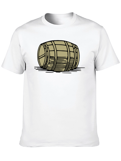 Barrel Graphic Tee - Black Cotton Casual Shirt