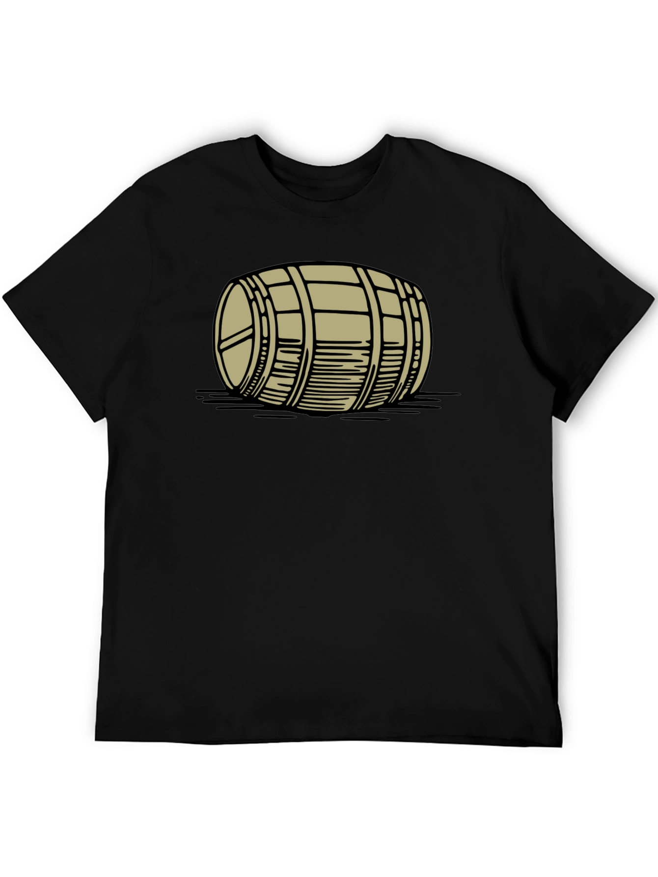 Barrel Graphic Tee - Black Cotton Casual Shirt
