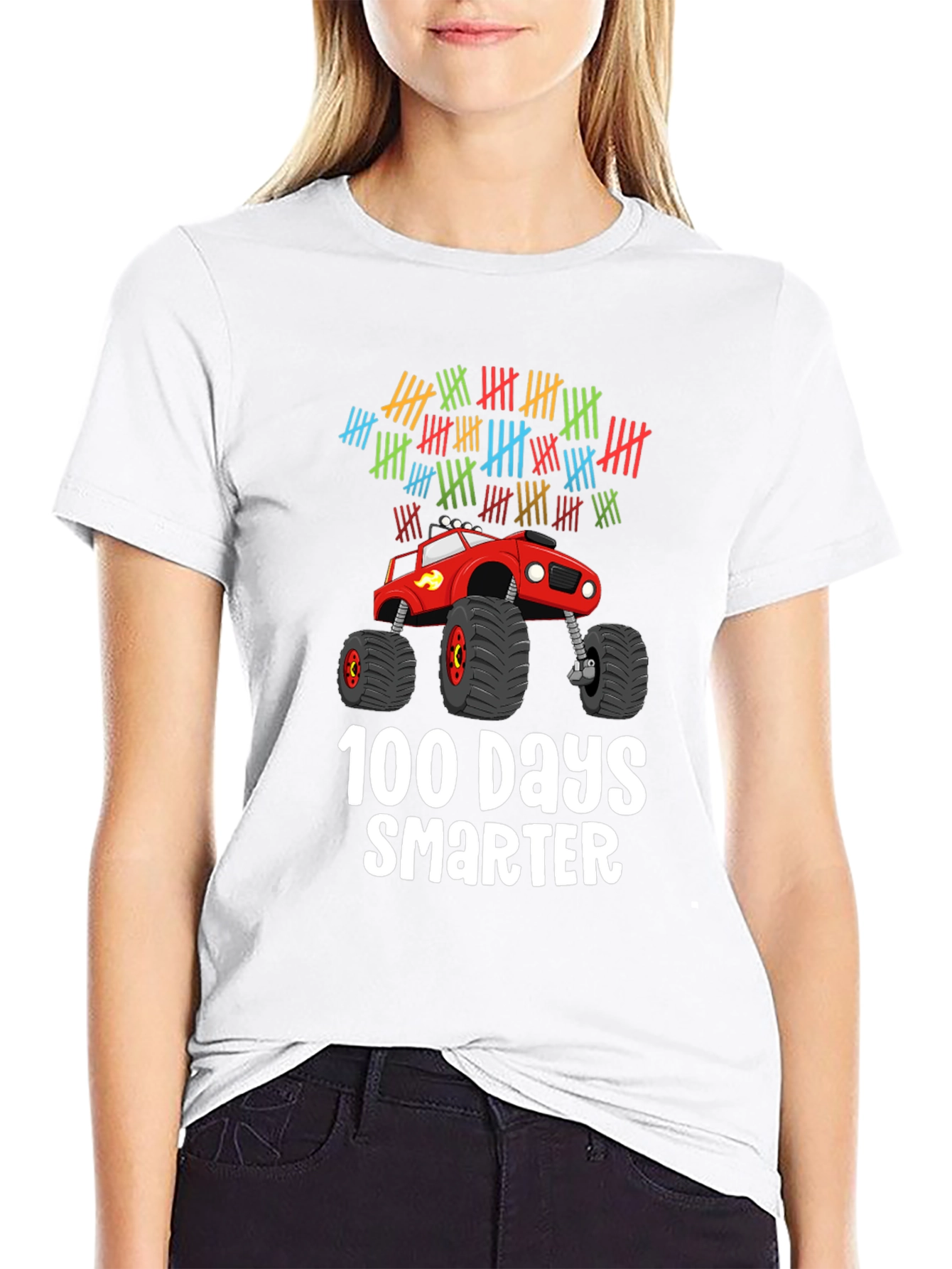 100 Days Smarter Monster Truck T-Shirt