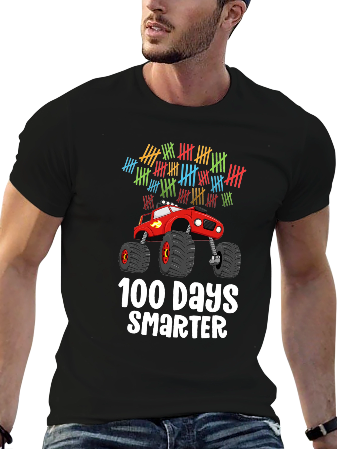 100 Days Smarter Monster Truck T-Shirt