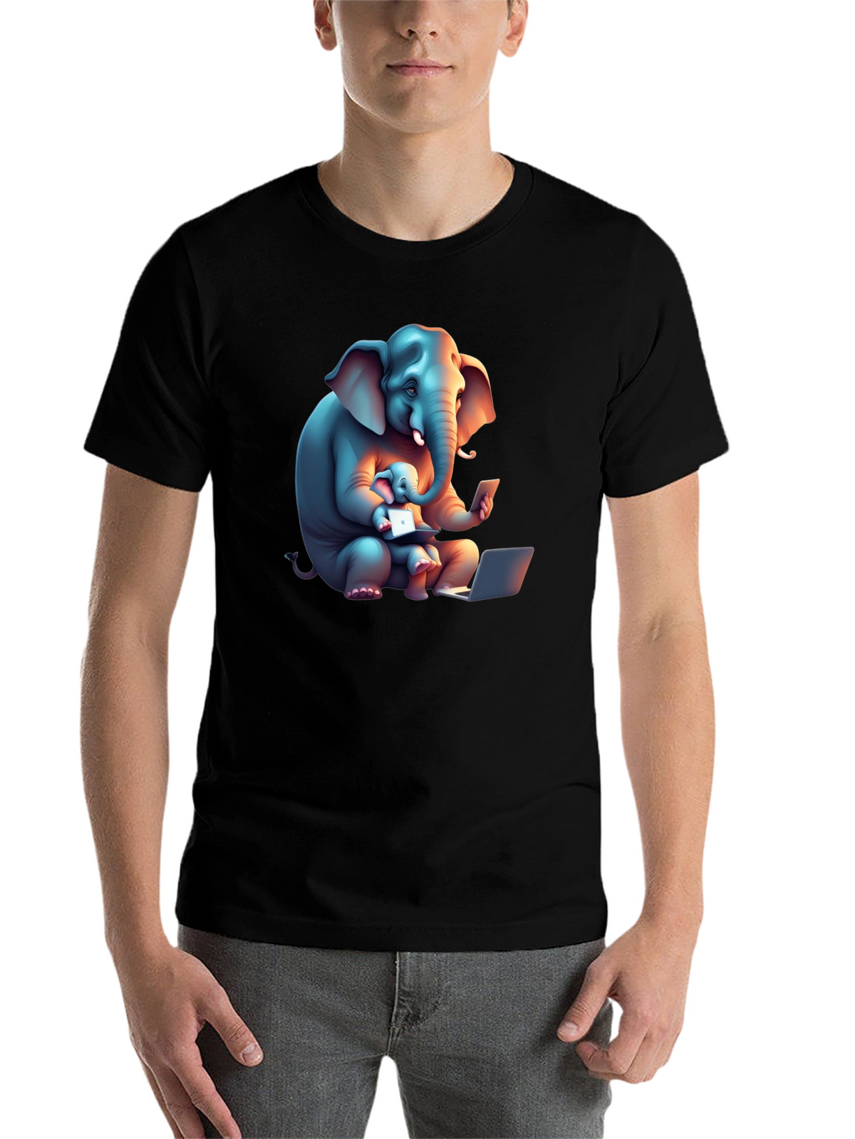 Elephant Family Tech T-Shirt