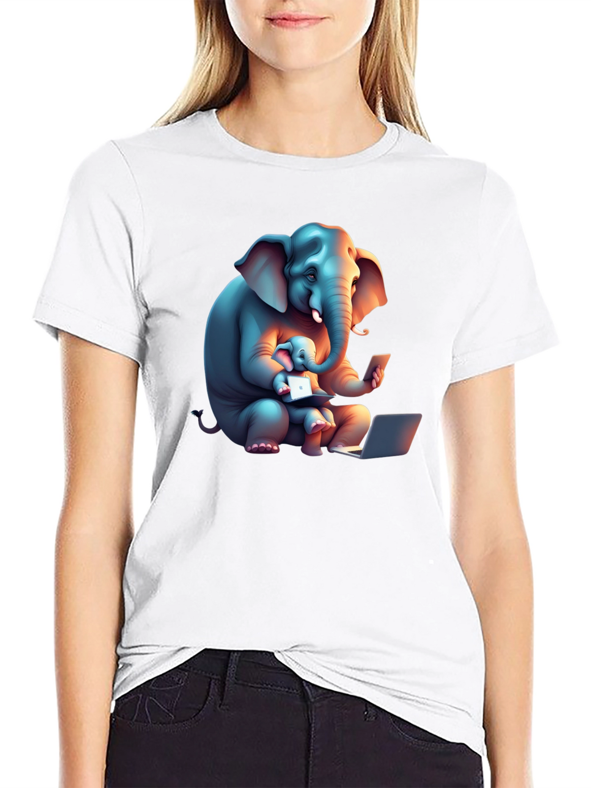 Elephant Family Tech T-Shirt