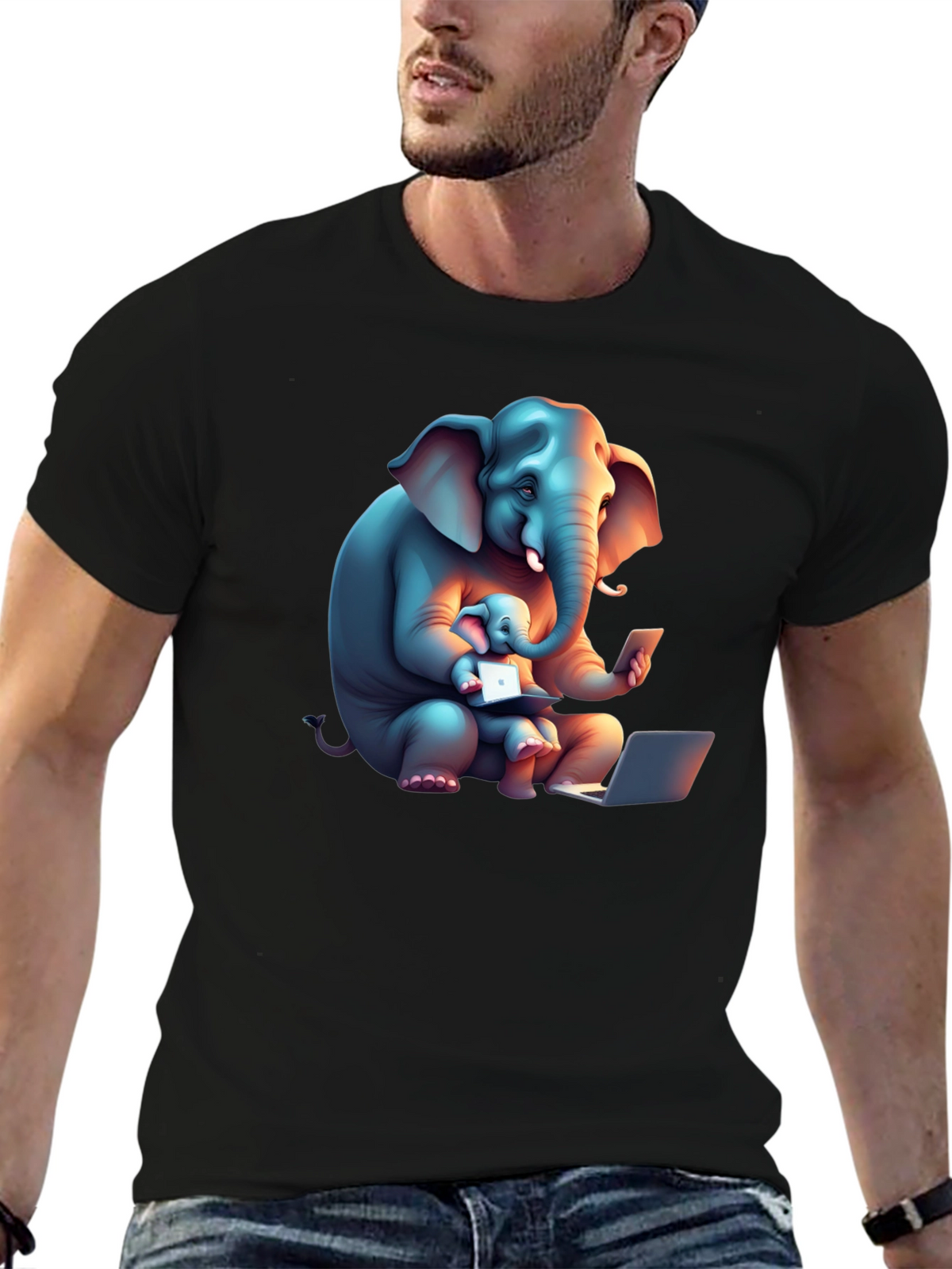 Elephant Family Tech T-Shirt