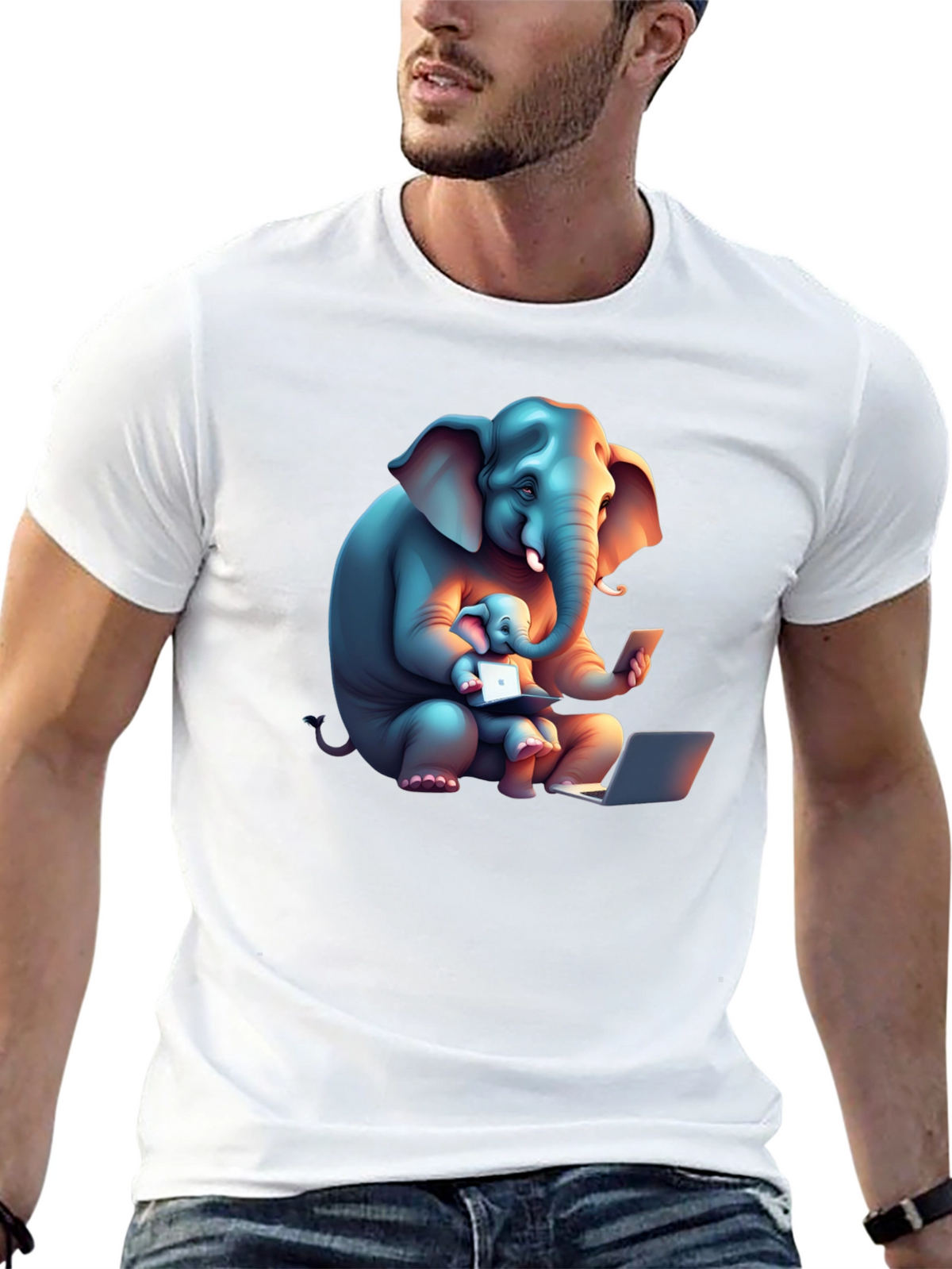Elephant Family Tech T-Shirt