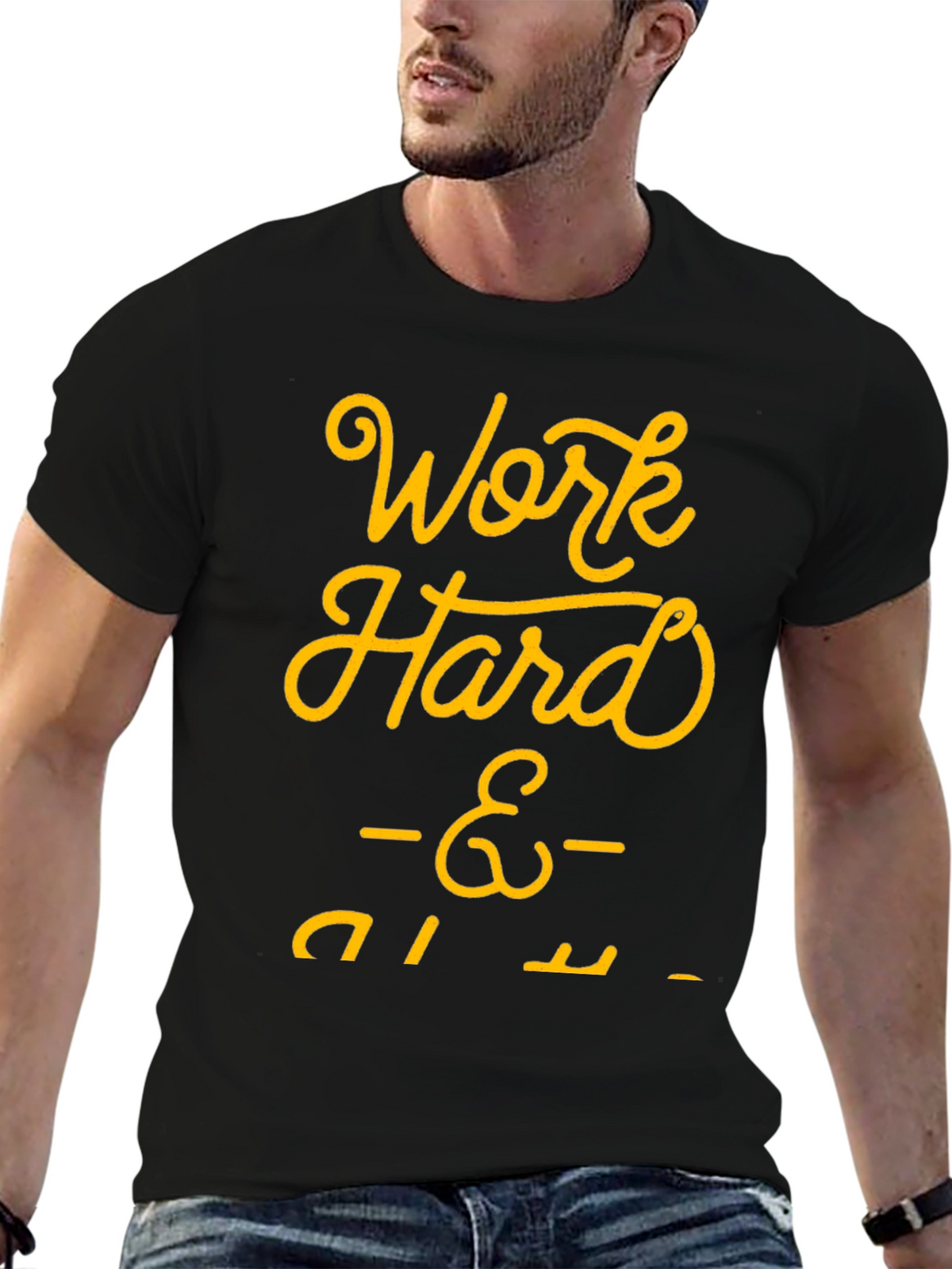 Work Hard Play Harder Black Graphic Tee