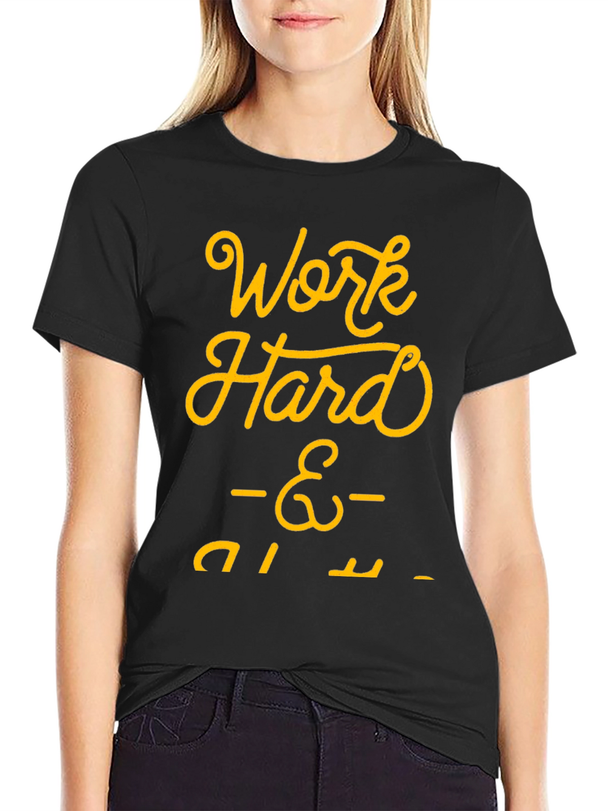 Work Hard Play Harder Black Graphic Tee