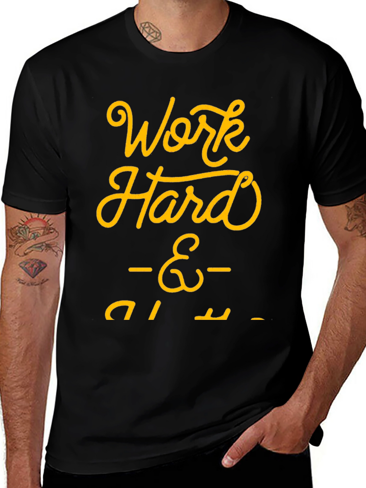 Work Hard Play Harder Black Graphic Tee