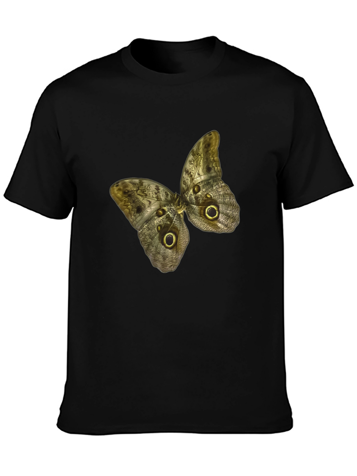 Butterfly Graphic Print Black T-Shirt