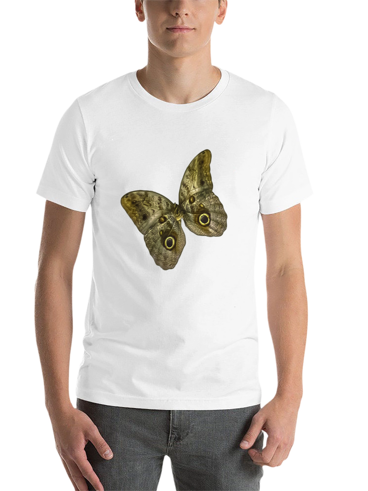Butterfly Graphic Print Black T-Shirt