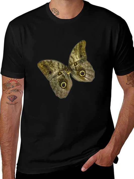 Butterfly Graphic Print Black T-Shirt