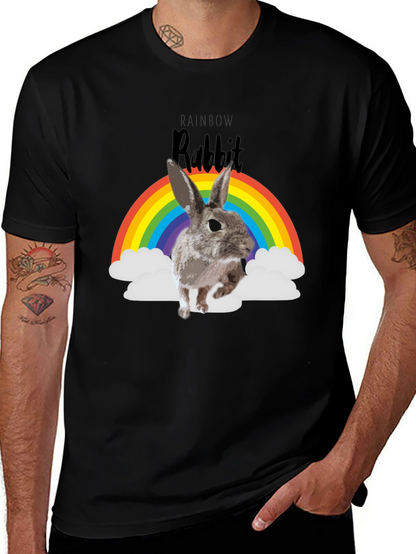 Rainbow Rabbit T-Shirt - Fun Graphic Tee