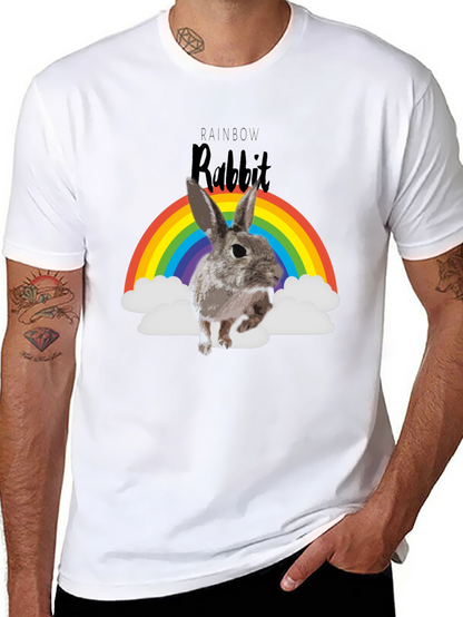 Rainbow Rabbit T-Shirt - Fun Graphic Tee