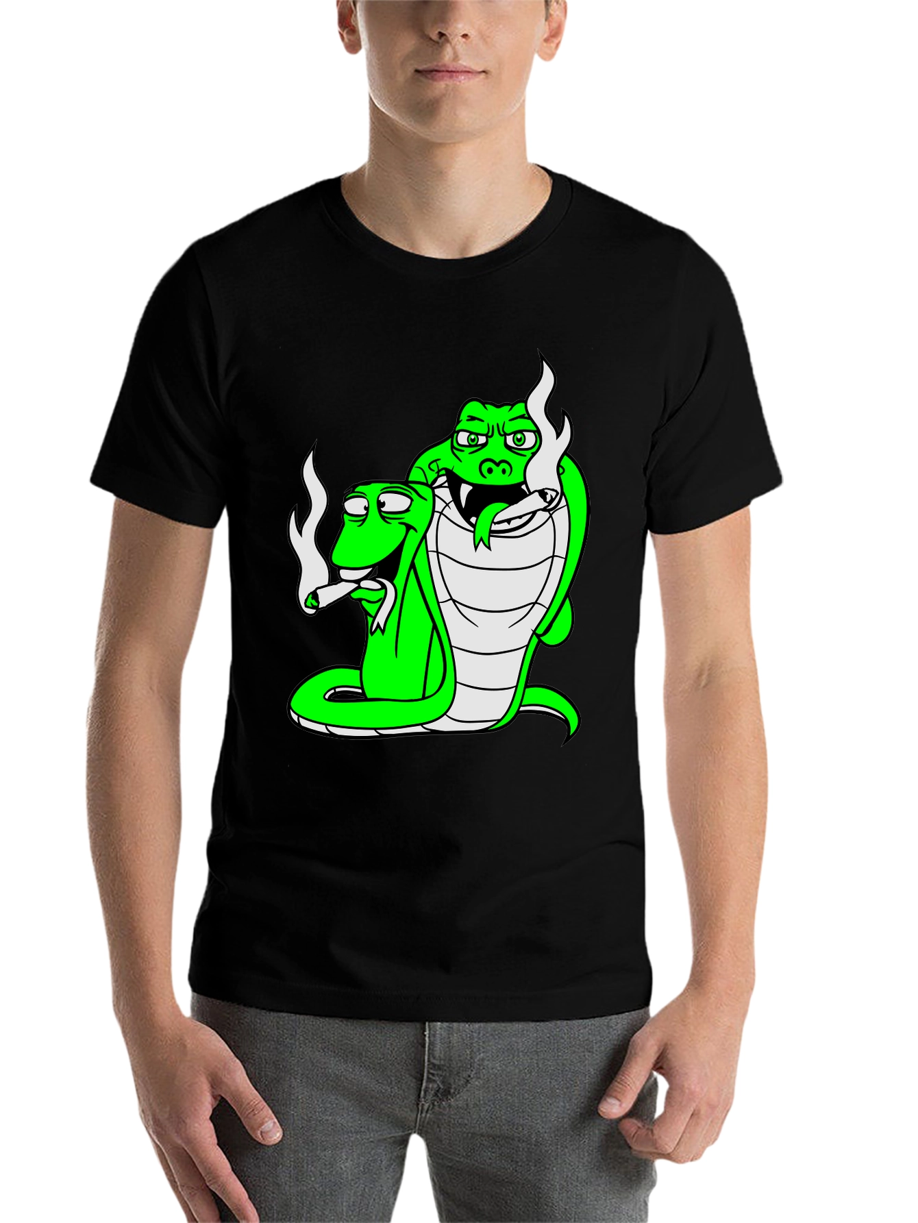 Cool Cobra Snakes Smoking Joint T-Shirt