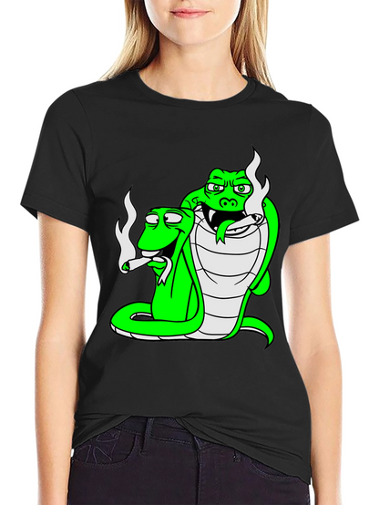 Cool Cobra Snakes Smoking Joint T-Shirt