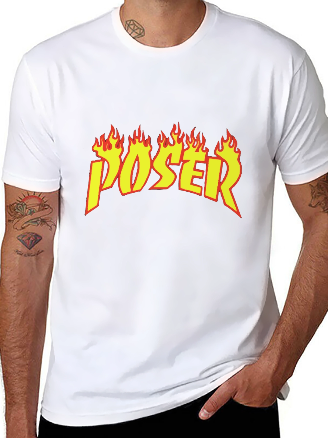 Poser Flame Graphic Black T-Shirt