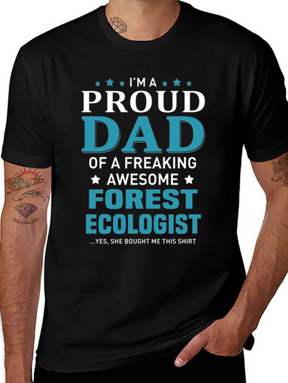 Proud Dad Forest Ecologist Graphic T-Shirt