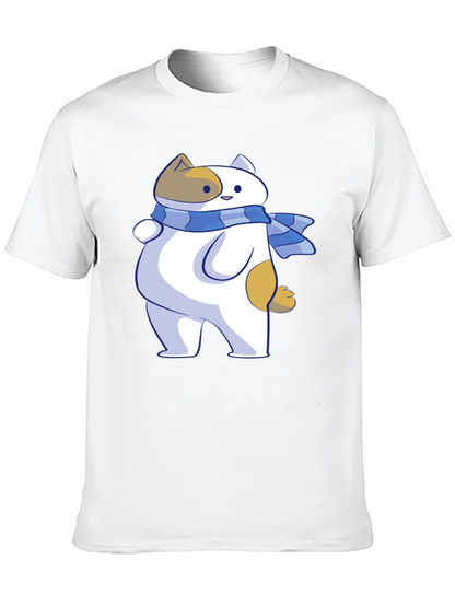 Cartoon Cat T-Shirt - Unisex Black Tee
