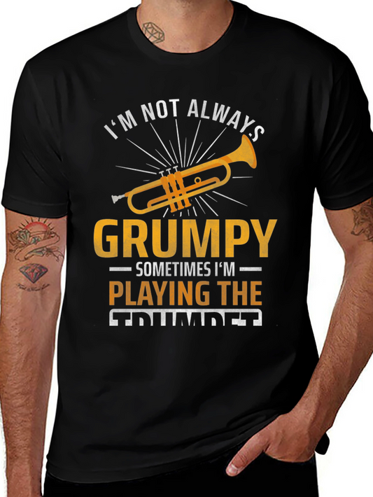 Grumpy Trumpet Player Graphic T-Shirt - Music Lover Tee