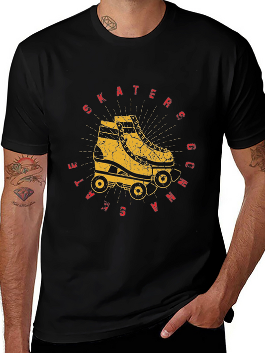 Retro Roller Skater Graphic Tee - Skate or Die!
