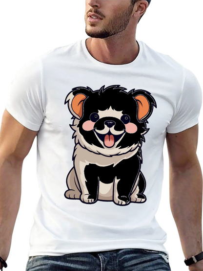 Cartoon Dog Graphic T-Shirt Black Unisex