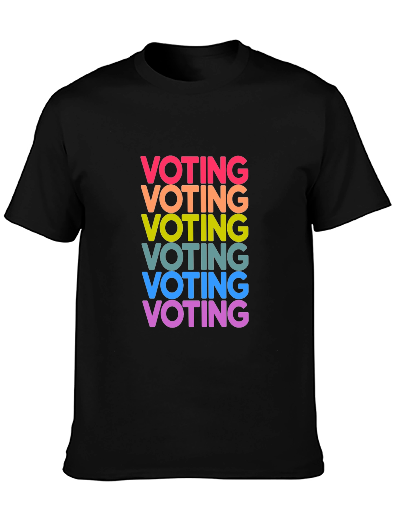 Vote Rainbow Text Graphic Black Tee