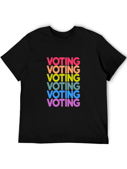 Vote Rainbow Text Graphic Black Tee