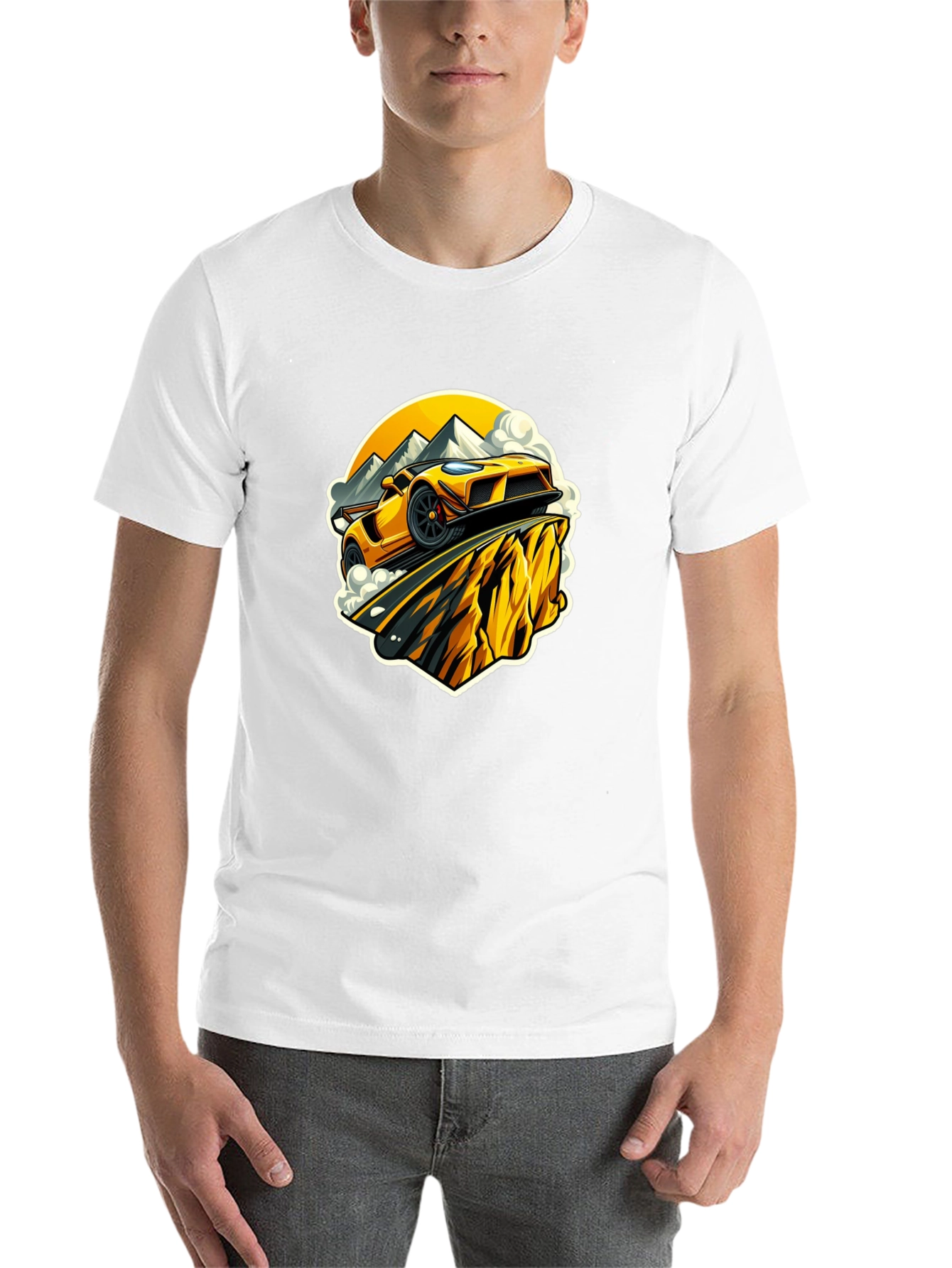 Yellow Car Mountain Road Trip T-Shirt
