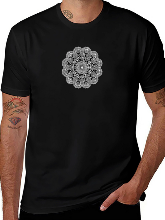 Black T-Shirt with Mandala Graphic