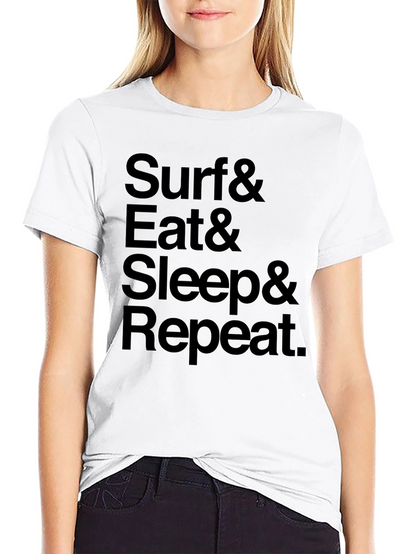 Surf Eat Sleep Repeat Graphic Tee - Black