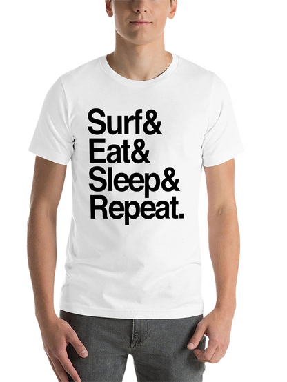 Surf Eat Sleep Repeat Graphic Tee - Black