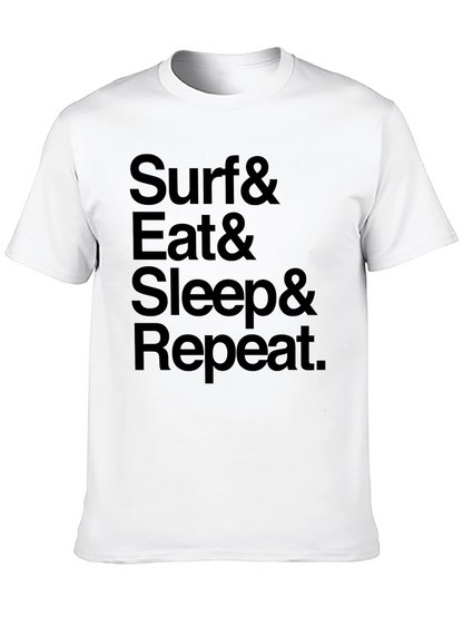 Surf Eat Sleep Repeat Graphic Tee - Black