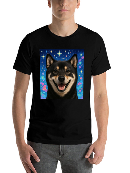 Shiba Inu Galaxy Graphic Tee - Black