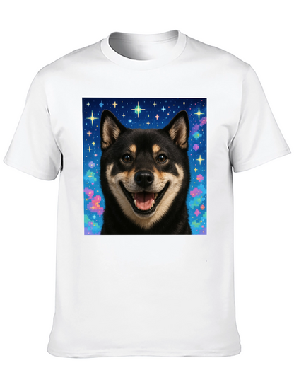Shiba Inu Galaxy Graphic Tee - Black