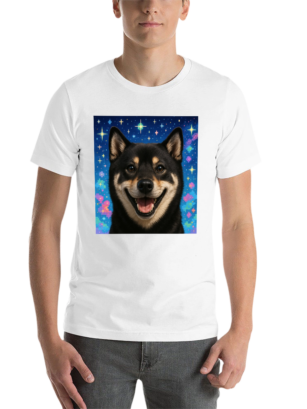 Shiba Inu Galaxy Graphic Tee - Black