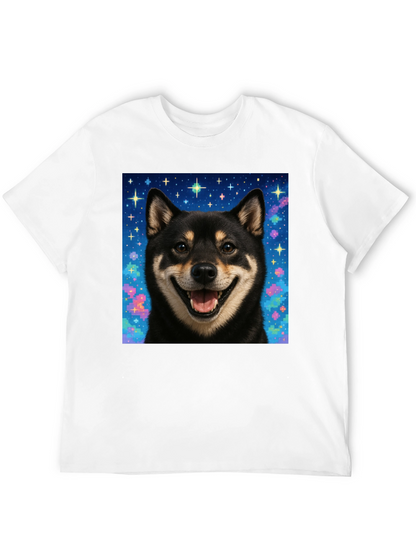 Shiba Inu Galaxy Graphic Tee - Black