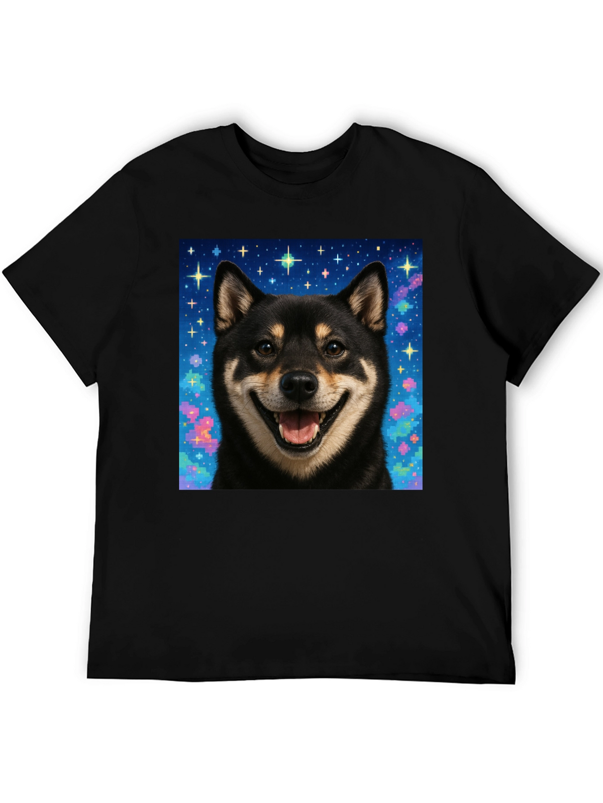 Shiba Inu Galaxy Graphic Tee - Black