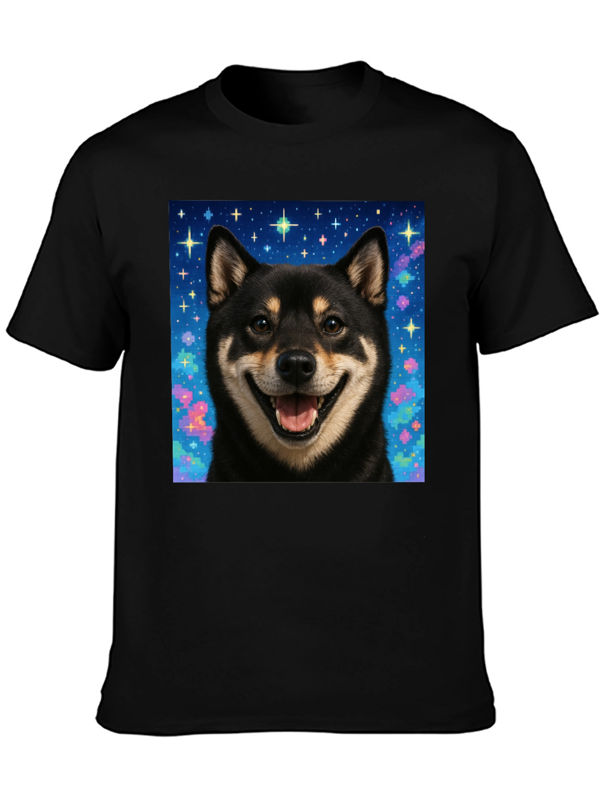 Shiba Inu Galaxy Graphic Tee - Black