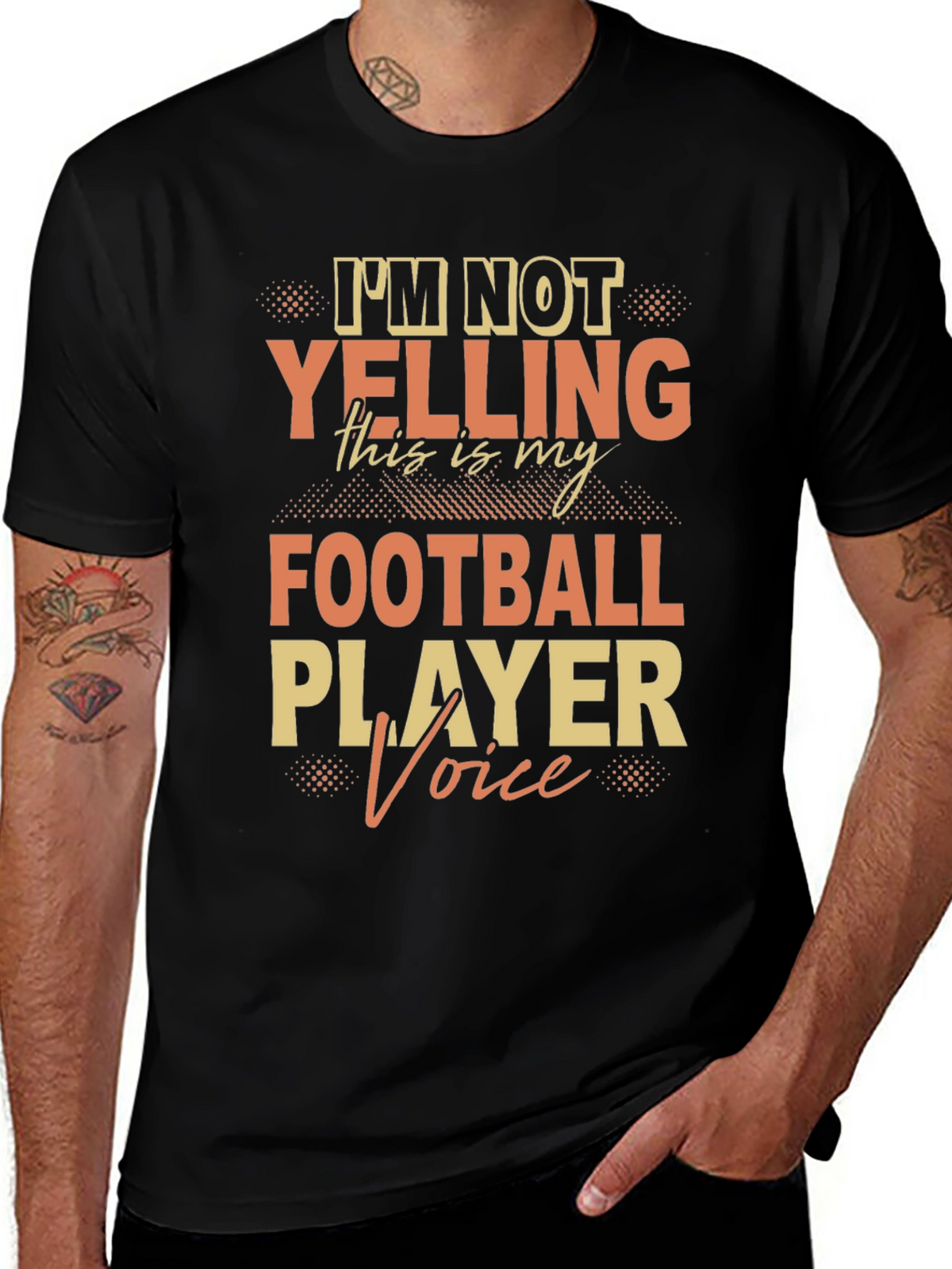 Football Player Voice T-Shirt - Novelty Fan Tee