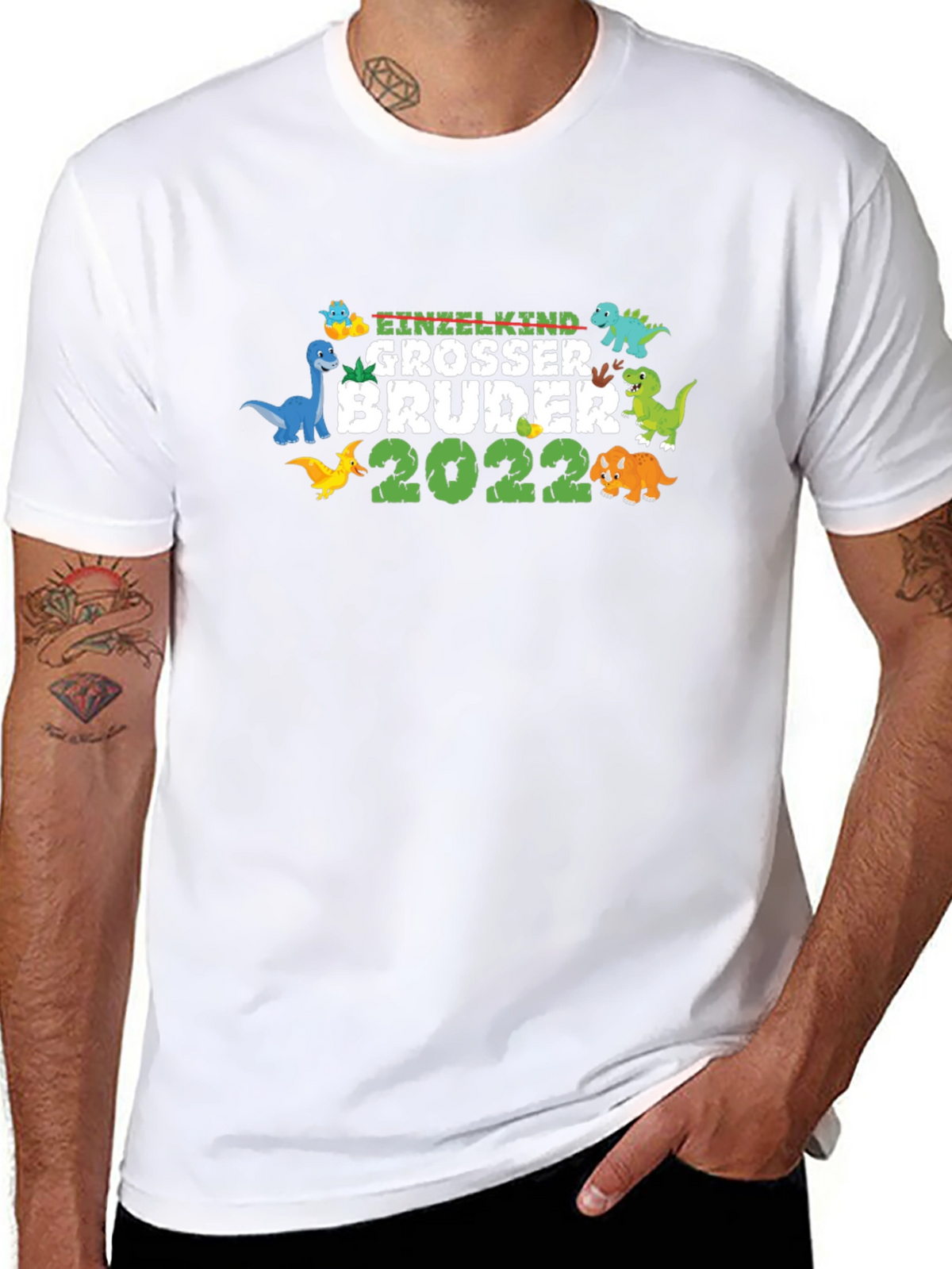 Einzelkind Grosser Bruder 2022 Dinosaur T-Shirt