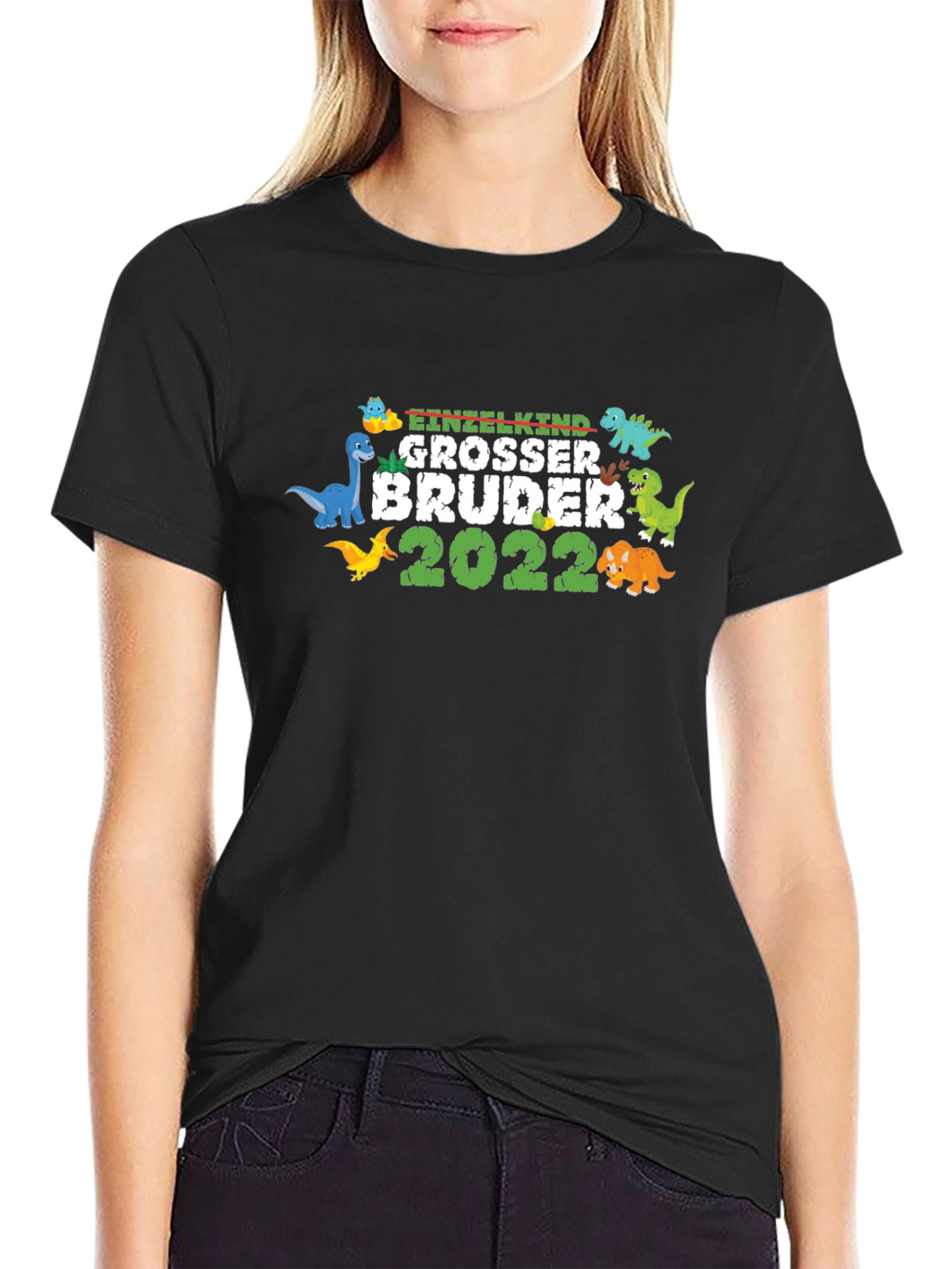 Einzelkind Grosser Bruder 2022 Dinosaur T-Shirt