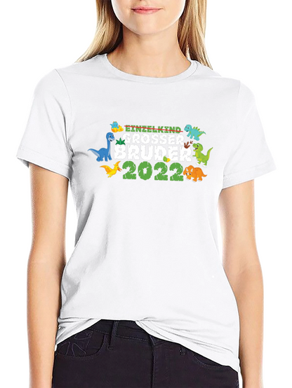 Einzelkind Grosser Bruder 2022 Dinosaur T-Shirt