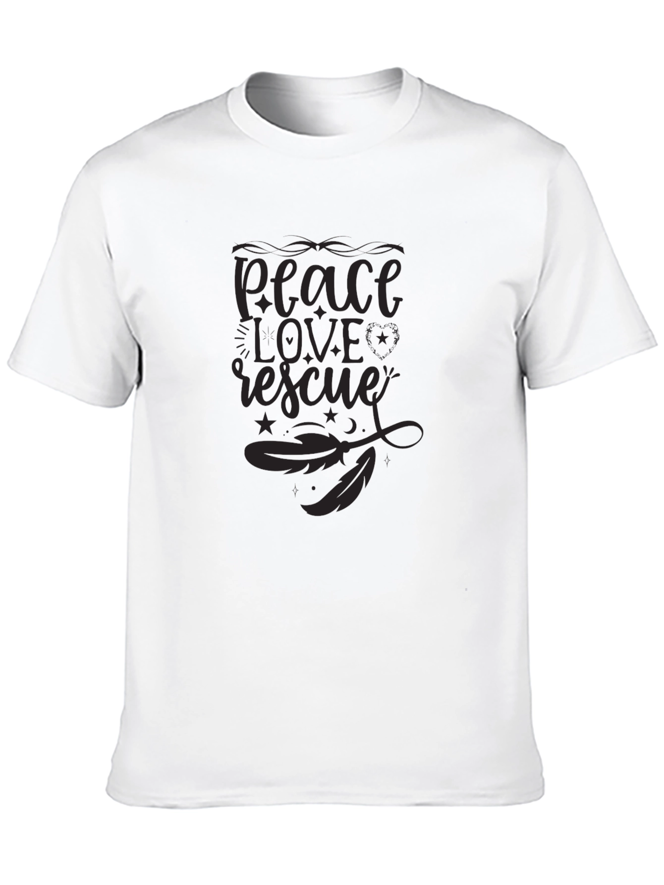 Peace Love Rescue Graphic Tee - Unisex Black Shirt